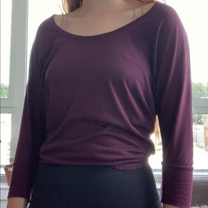 Maroon scoop neck tee